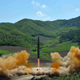 This photo distributed by the North Korean government shows what was said to be the launch of a Hwasong-14 intercontinental ballistic missile, ICBM, in North Korea’s northwest, Tuesday, July 4, 2017. Independent journalists were not given access to cover the event depicted in this photo. North Korea claimed to have tested its first intercontinental ballistic missile in a launch Tuesday, a potential game-changing development in its push to militarily challenge Washington — but a declaration that conflicts with earlier South Korean and U.S. assessments that it had an intermediate range. (Korean Central News Agency/Korea News Service via AP)
